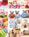 Hot Sell - Wholesale 40Pcs.Lot , Cat Little Bear Etc. 4*3CM Plush Stuffed TOY String TOY Key Chain Plush